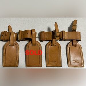 Louis Vuitton Luggage Name Tag w/ Poignet
Strap Vachetta Leather $ 55 each set